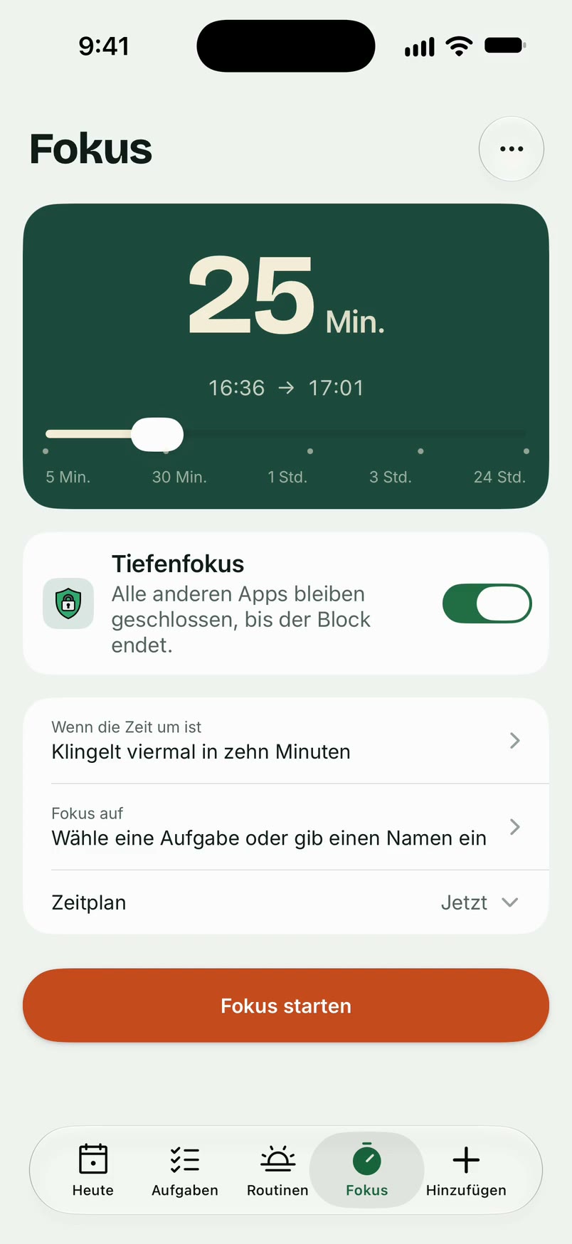 Ein laufender Fokusblock in Unmiss